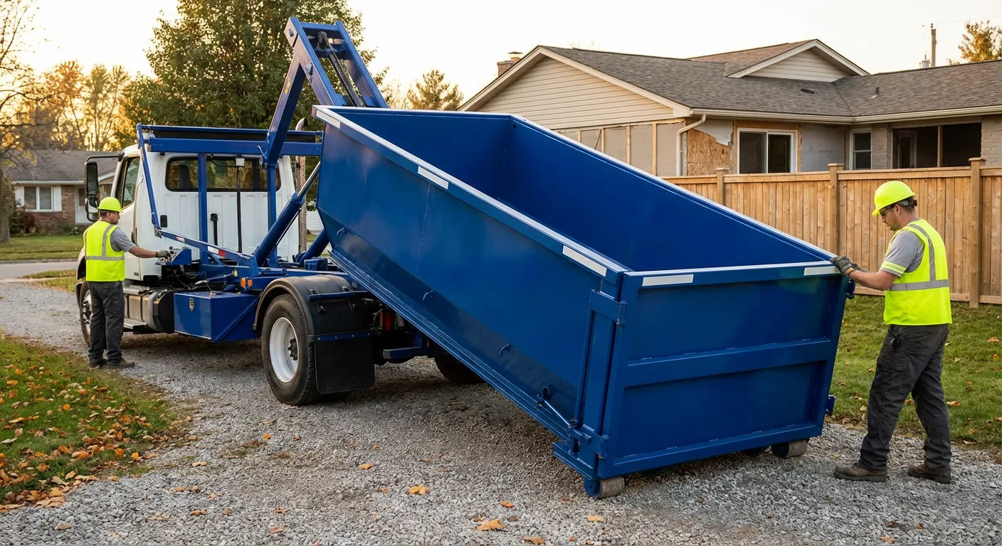Roll-off dumpster rental delivery truck in Laredo, TX