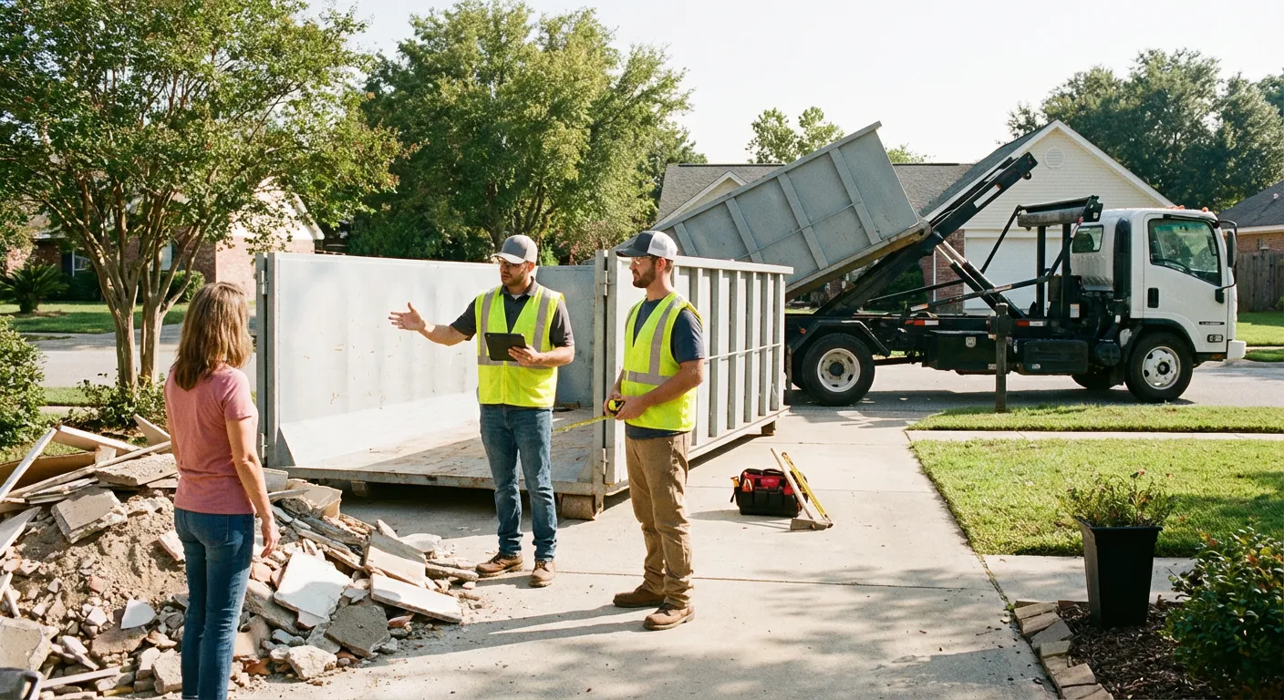 Gateway City Roll-Offs dumpster delivery truck in Laredo, TX